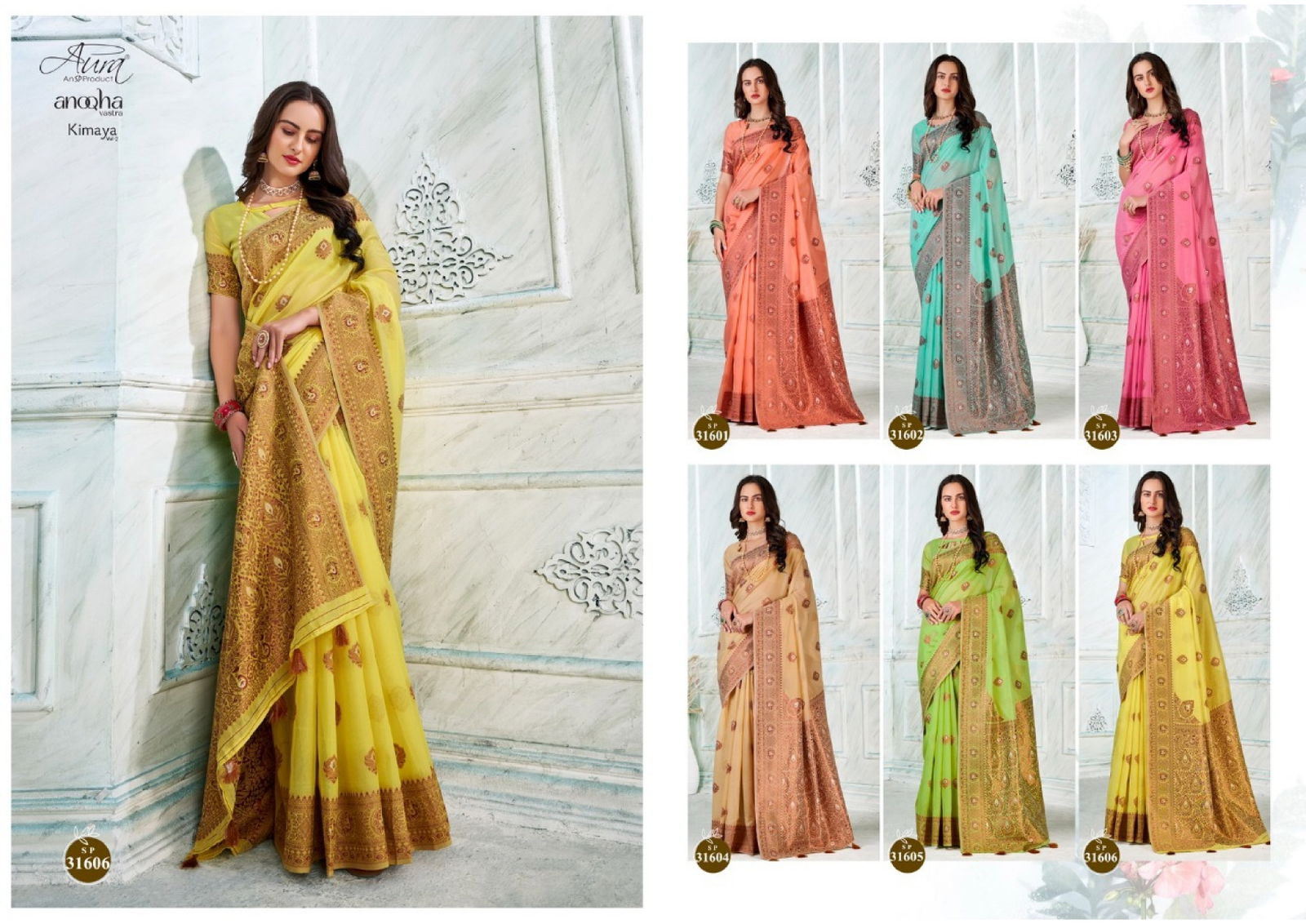 Kimaya Vol 2 By Aura Party Wear Sarees Catalog
